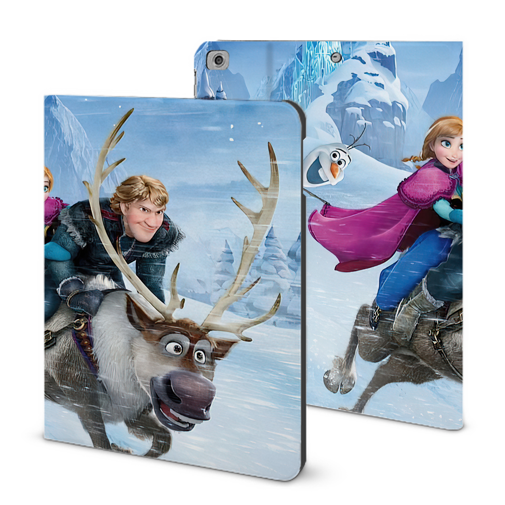 （画像用） アナと雪の女王 アンナ エルサ Frozen Anna Elsa IPad ケース ブック型 PUレザー TPU 耐衝撃 軽量 薄型 ペン収納なし 全面保護 IPad 各モデル対応